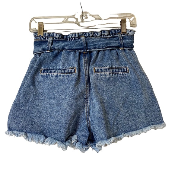 Forever 21 Retro Paper Bag Waist Denim Shorts Size Small - Picture 2 of 15